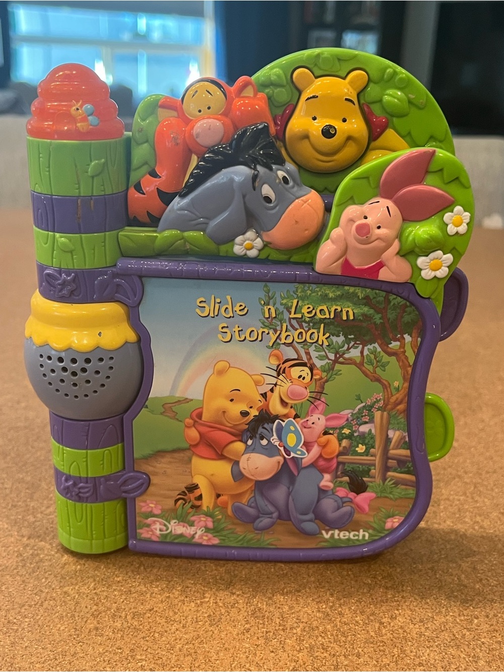 Disney Winnie the Pooh Slide 'n Learn Storybook - Purple Green Yellow